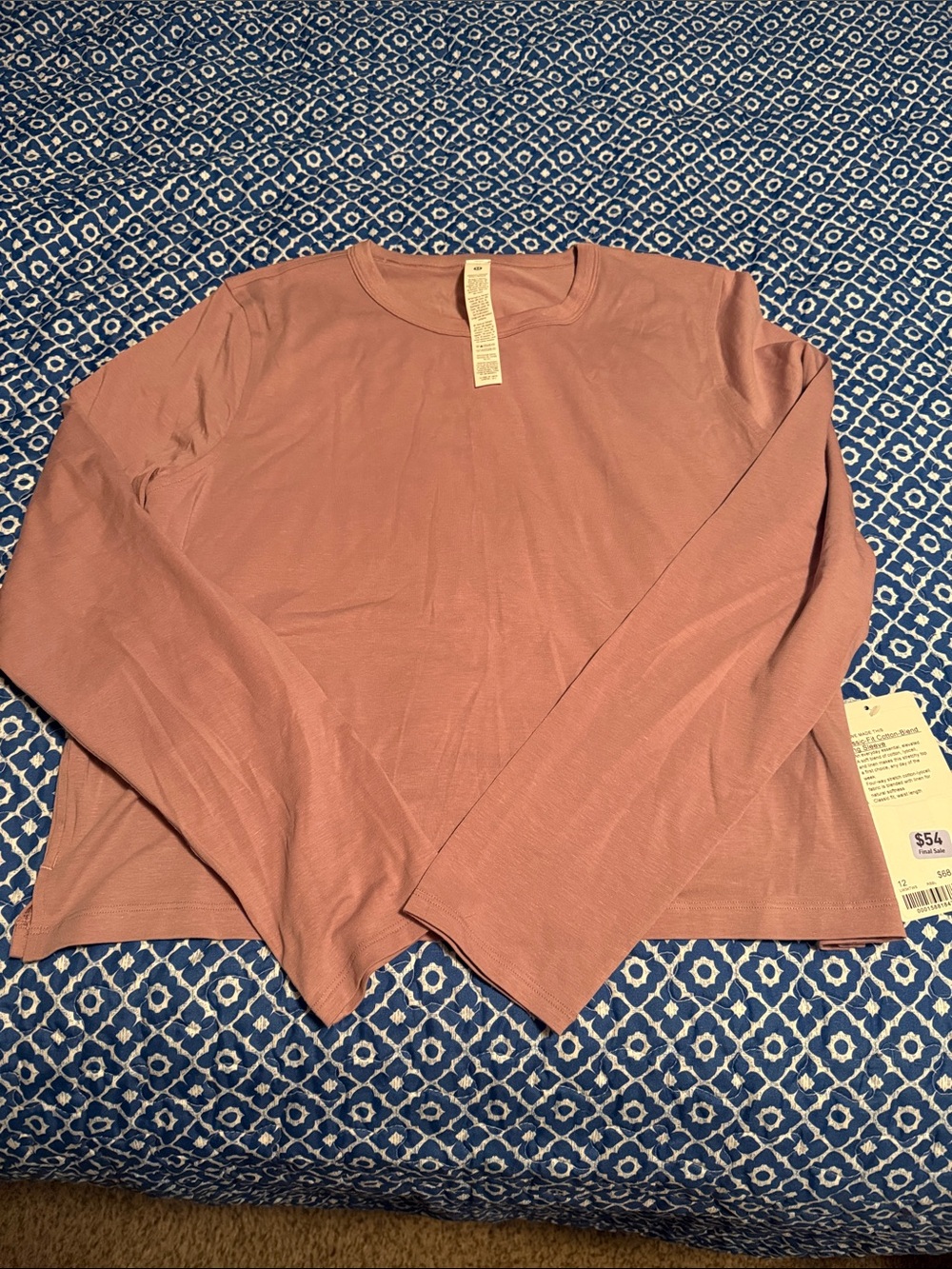 NWT Lululemon cotton blend long sleeve